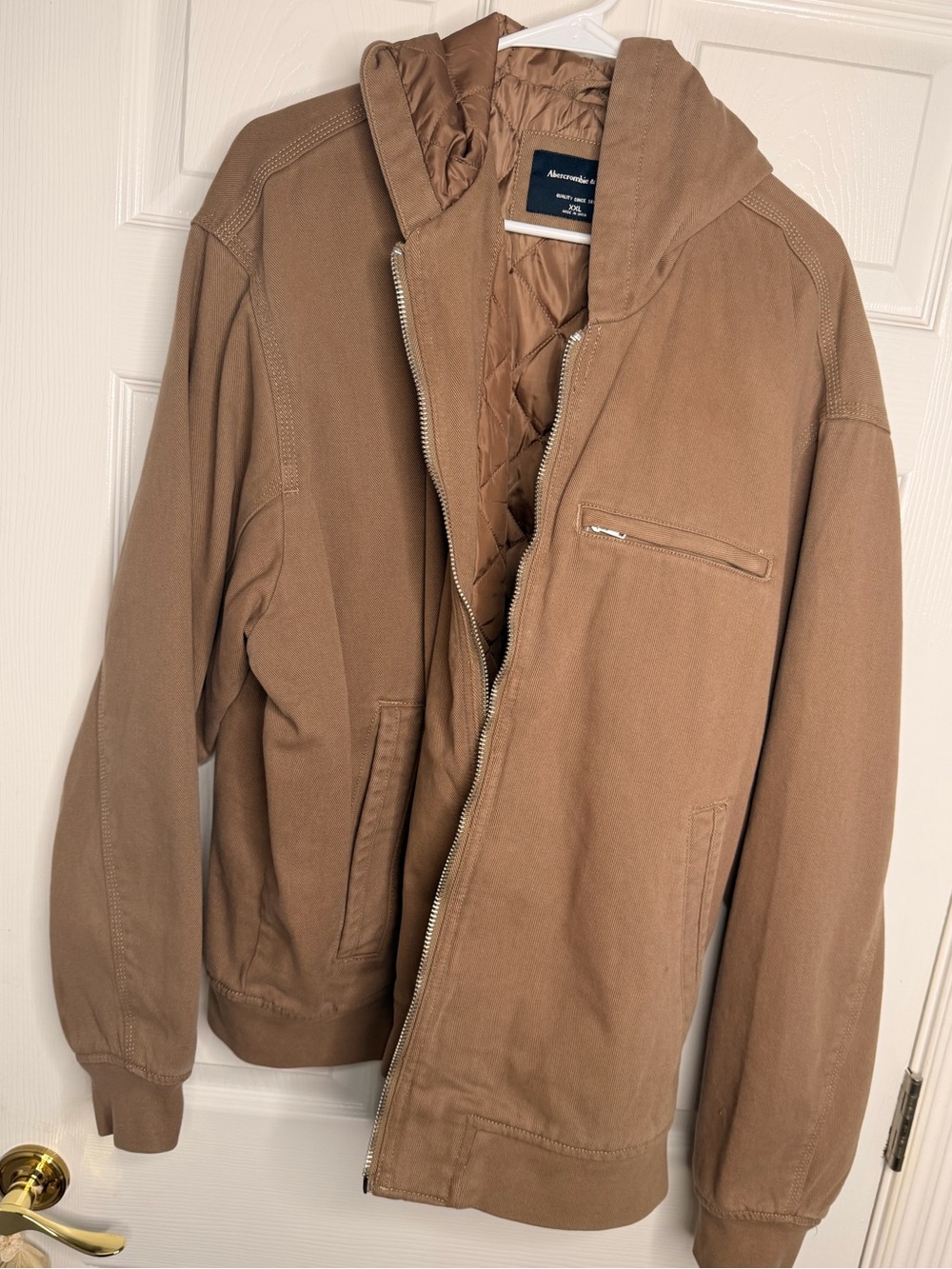 Abercrombie & Fitch Men's Hooded Jacket in Tan